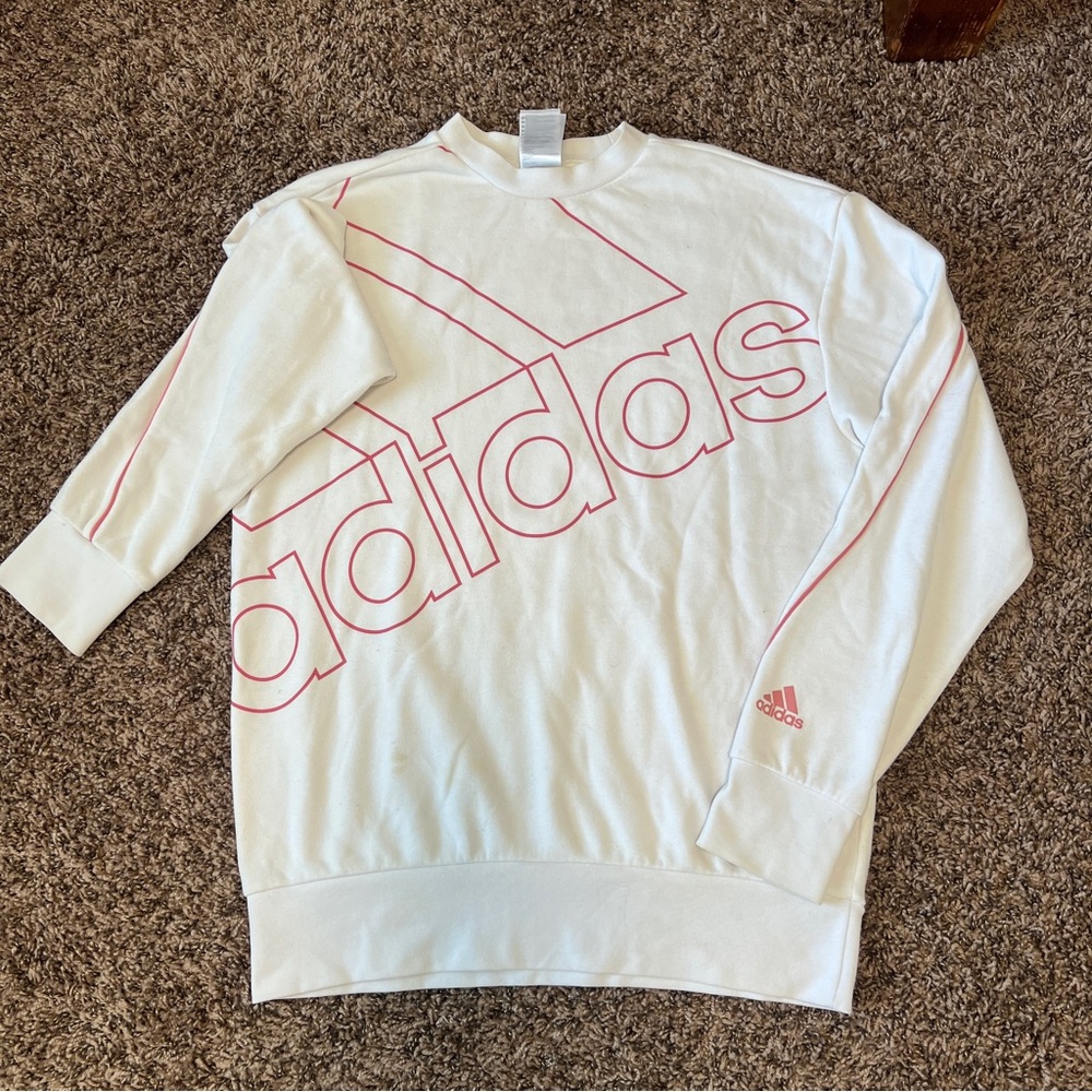 Adidas Women's Oversized White Sweatshirt